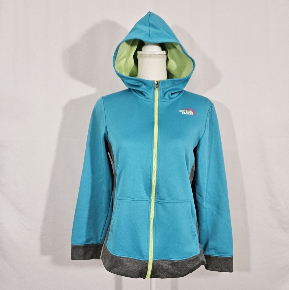 The North Face full zip blue and grey hoodie girls size XL
